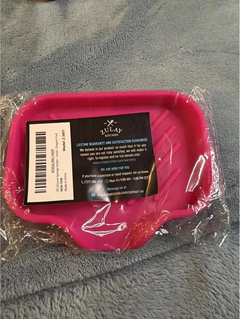 Pink Silicone Spoon Rest Drip Tray Kitchen Utensil Holder 5x4 in New